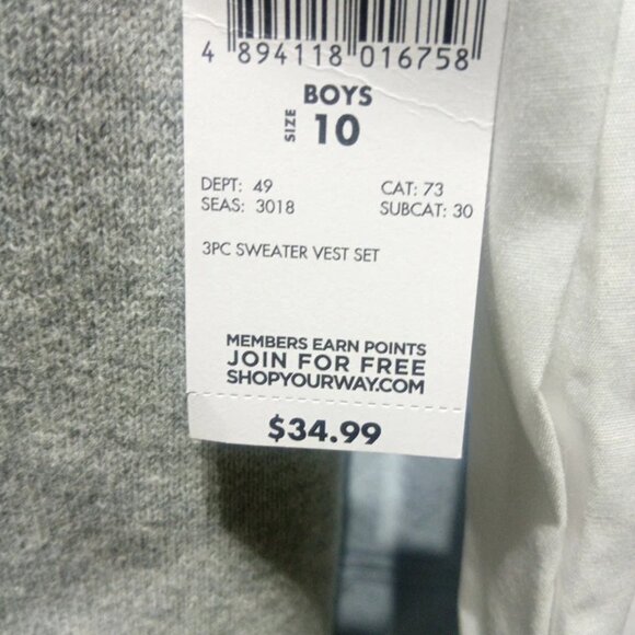 Holiday Edition 2 piece, Long Sleeved Shirt And Vest Boys size 10. NWT - Picture 5 of 10